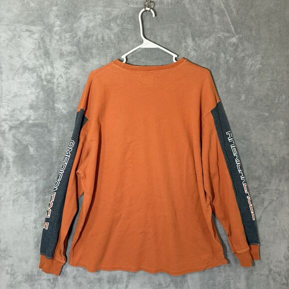 Vtg American Eagle AE77 L Orange Long Sleeve Shirt Boardriding Y2K Jesse Pinkman - Picture 4 of 8